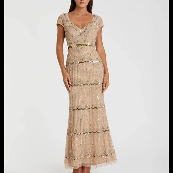 Mac Duggal Gold Sequin Gown - Picture 1 of 10